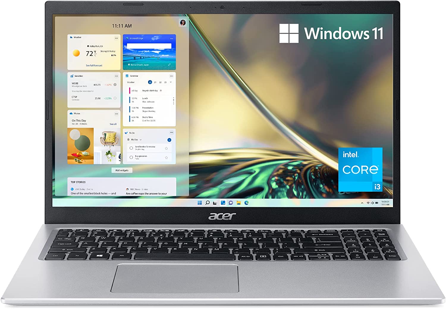 Acer Aspire 5 A515-56-36UT Slim Laptop | 15.6" Full HD Display | 11th Gen Intel Core i3-1115G4 Processor | 4GB DDR4 | 128GB NVMe SSD | WiFi 6 | Amazon Alexa | Windows 11 for autocad and revit